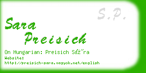 sara preisich business card